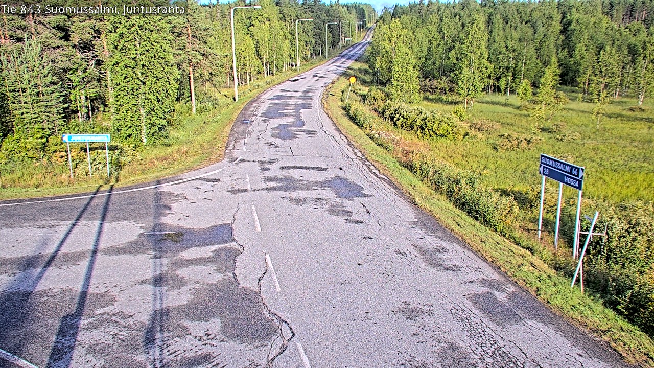 Weather Camera Image Väg 843 Suomussalmi, Juntusranta, Suomussalmi, Kainuu