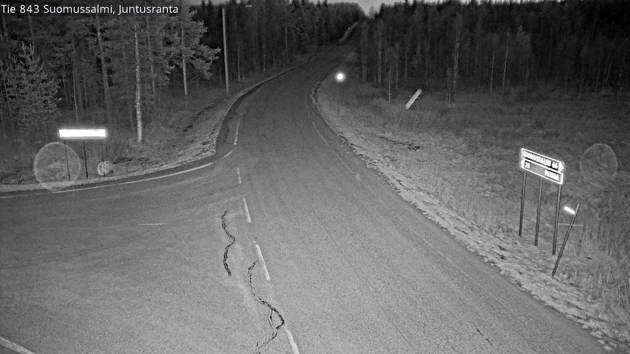 Weather Camera Image Road 843 Suomussalmi, Juntusranta, Suomussalmi, Kainuu