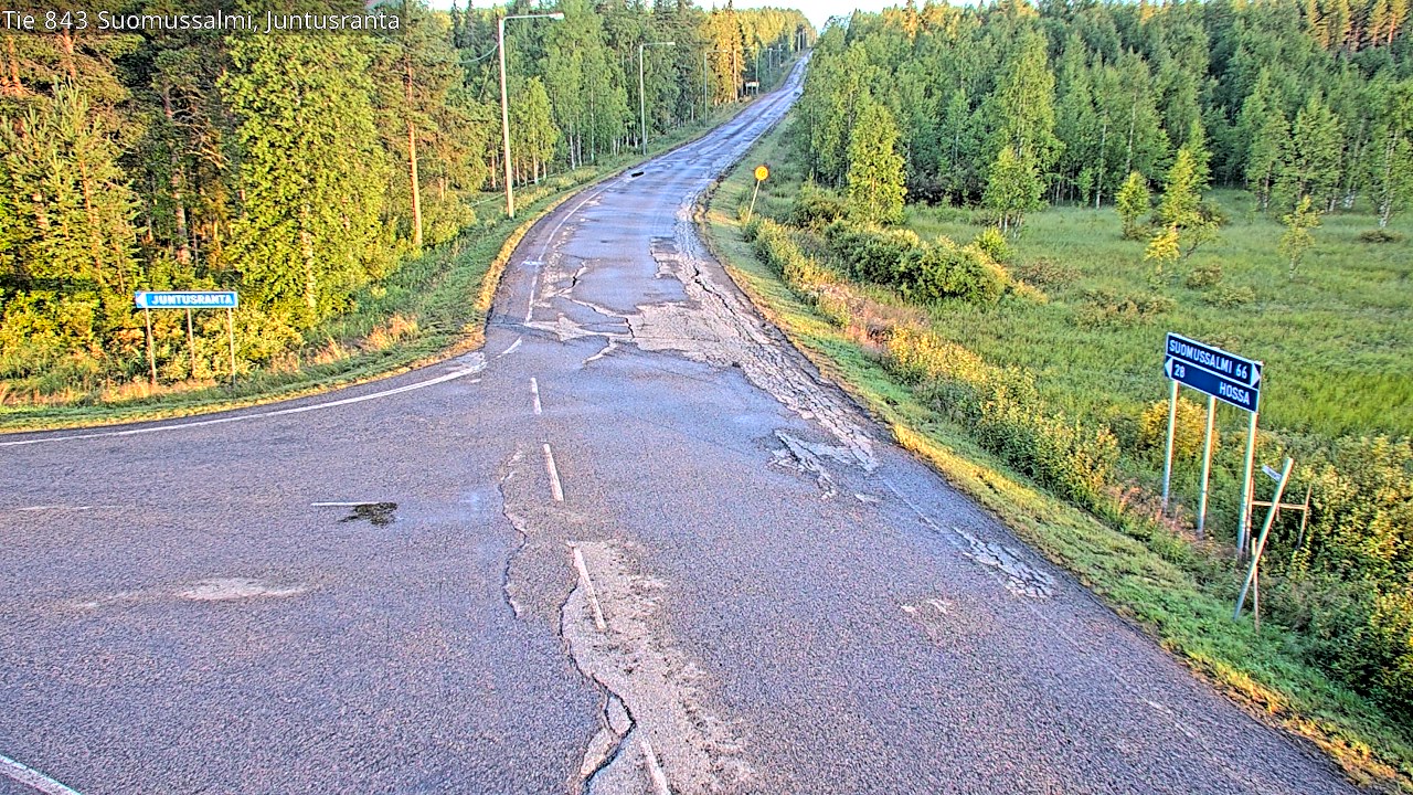 Kelikamerat Kuva Tie 843 Suomussalmi, Juntusranta, Suomussalmi, Kainuu