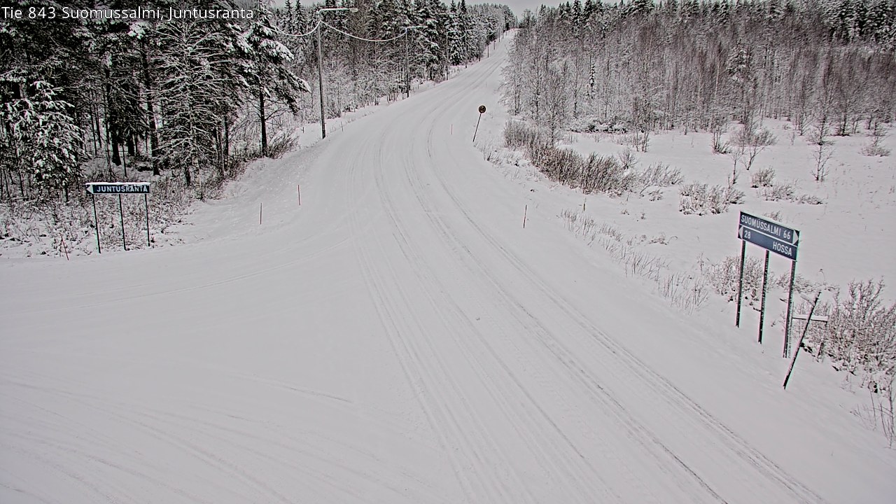 Weather Camera Image Road 843 Suomussalmi, Juntusranta, Suomussalmi, Kainuu