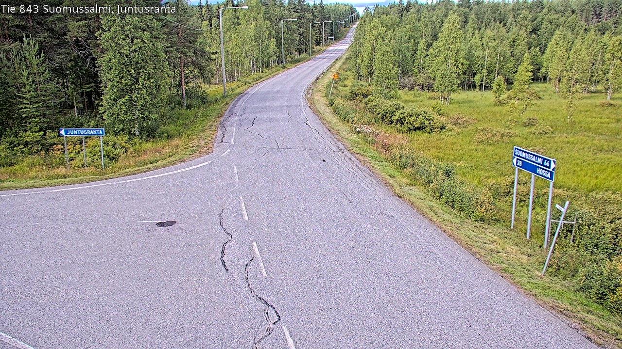 Weather Camera Image Road 843 Suomussalmi, Juntusranta, Suomussalmi, Kainuu