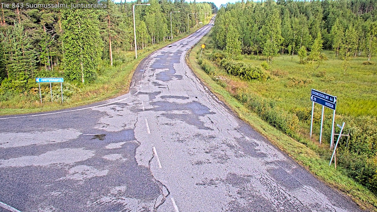 Weather Camera Image Väg 843 Suomussalmi, Juntusranta, Suomussalmi, Kainuu