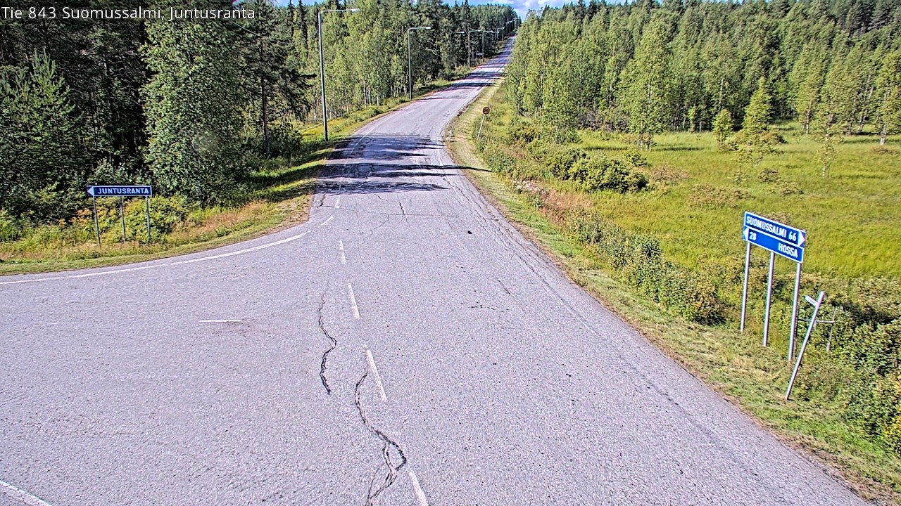 Weather Camera Image Road 843 Suomussalmi, Juntusranta, Suomussalmi, Kainuu