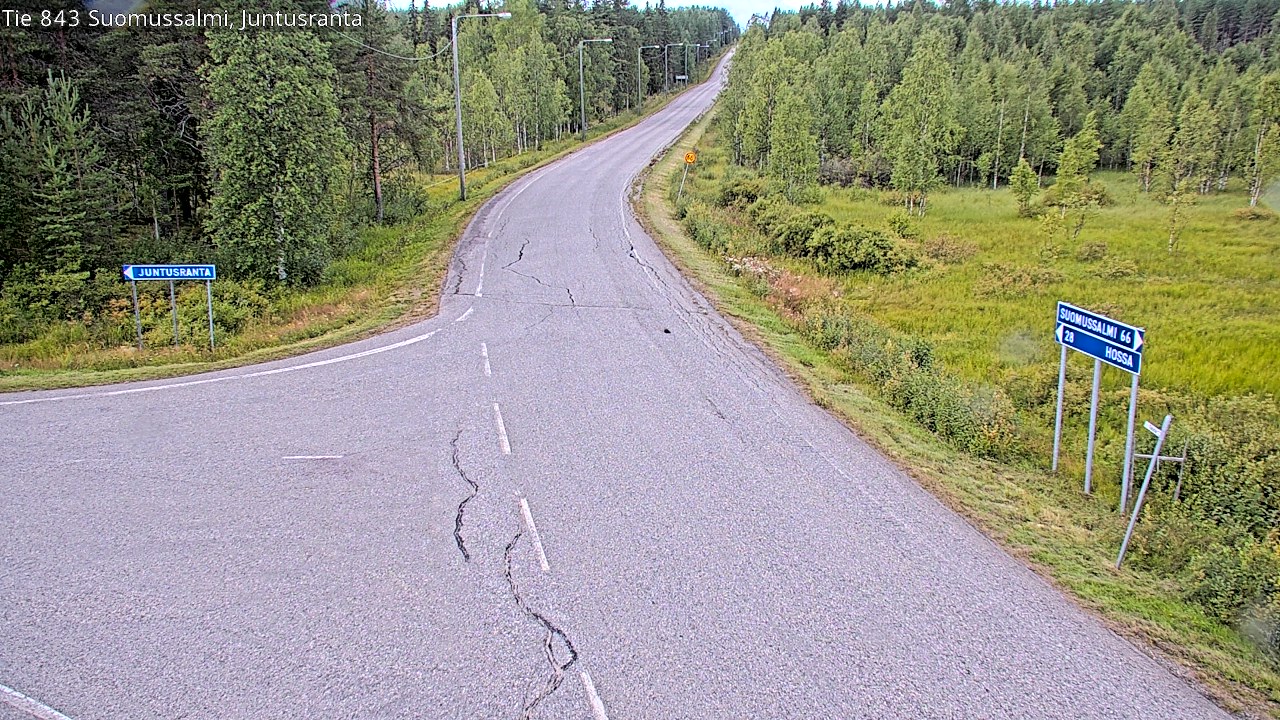 Weather Camera Image Road 843 Suomussalmi, Juntusranta, Suomussalmi, Kainuu