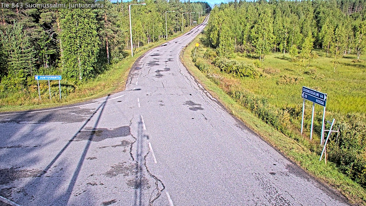 Weather Camera Image Väg 843 Suomussalmi, Juntusranta, Suomussalmi, Kainuu