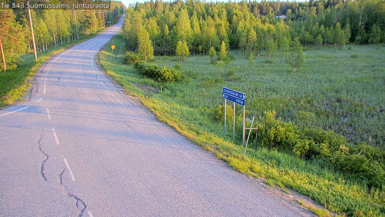 Weather Camera Image Road 843 Suomussalmi, Juntusranta, Suomussalmi, Kainuu