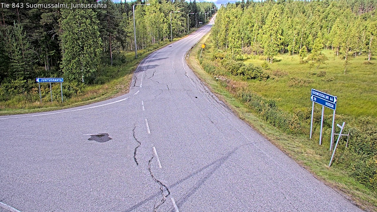 Weather Camera Image Väg 843 Suomussalmi, Juntusranta, Suomussalmi, Kainuu