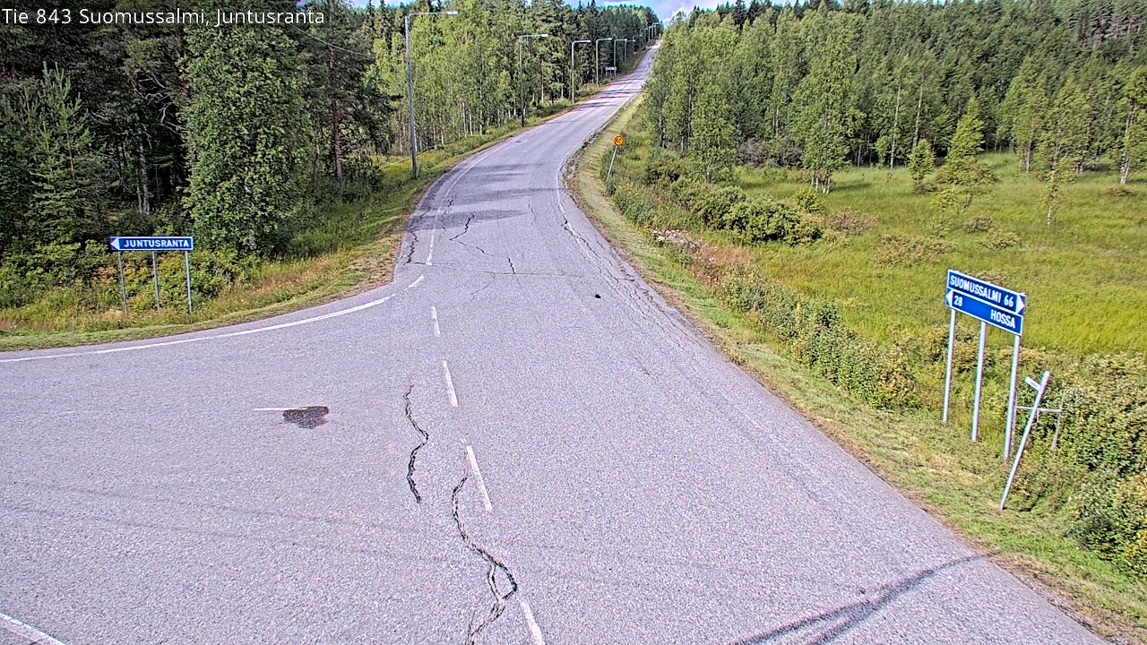 Weather Camera Image Väg 843 Suomussalmi, Juntusranta, Suomussalmi, Kainuu