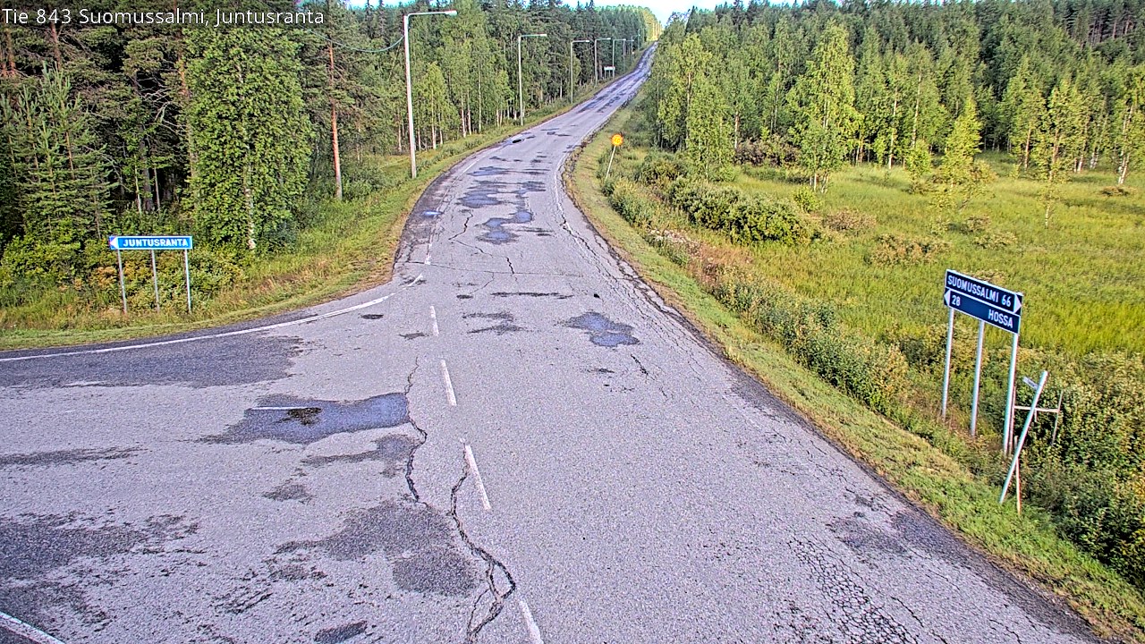 Weather Camera Image Väg 843 Suomussalmi, Juntusranta, Suomussalmi, Kainuu