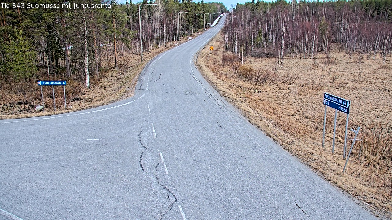 Weather Camera Image Road 843 Suomussalmi, Juntusranta, Suomussalmi, Kainuu
