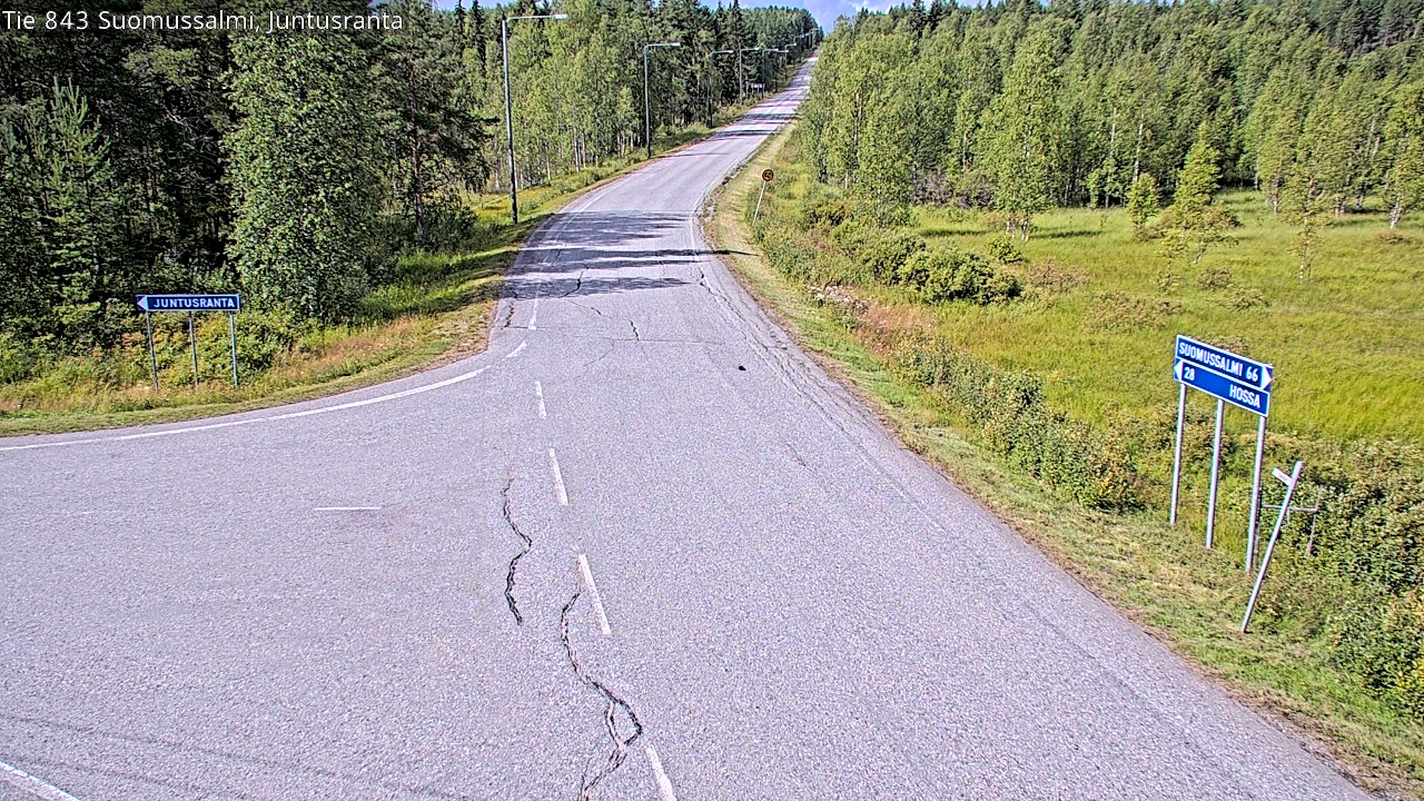 Weather Camera Image Road 843 Suomussalmi, Juntusranta, Suomussalmi, Kainuu