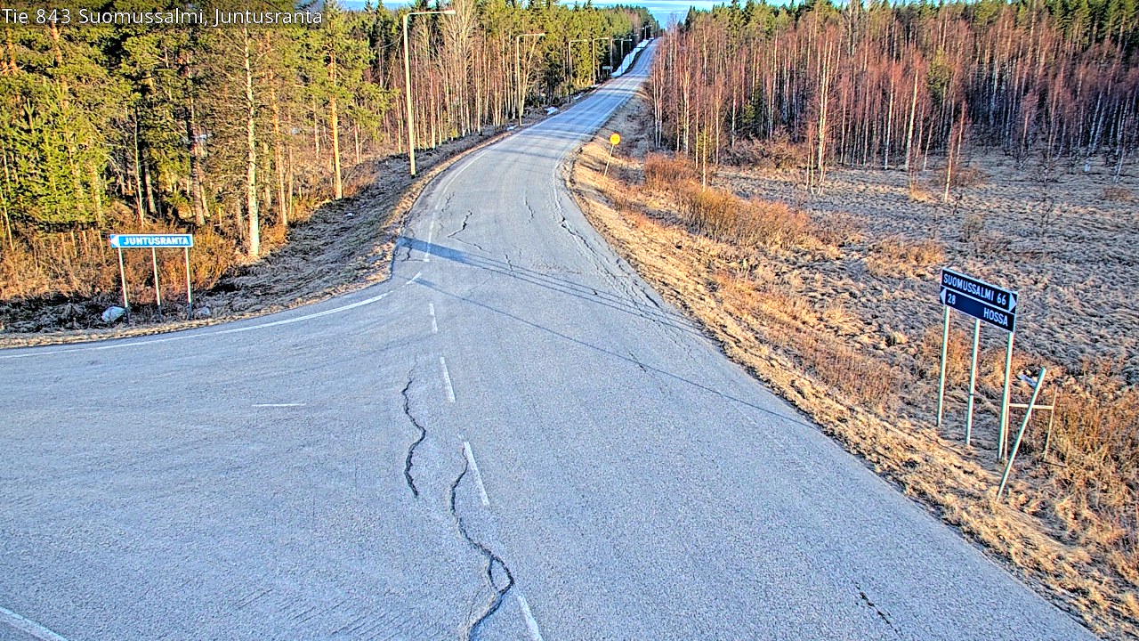 Weather Camera Image Road 843 Suomussalmi, Juntusranta, Suomussalmi, Kainuu