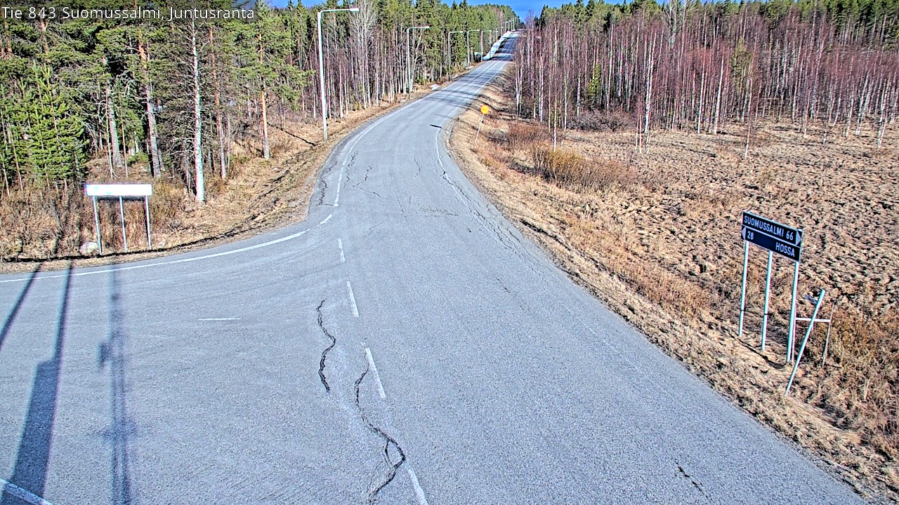 Weather Camera Image Road 843 Suomussalmi, Juntusranta, Suomussalmi, Kainuu