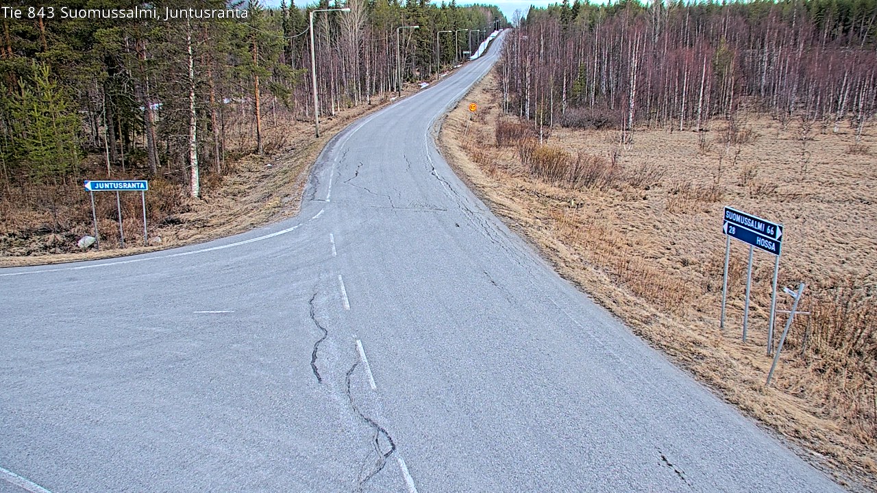 Weather Camera Image Road 843 Suomussalmi, Juntusranta, Suomussalmi, Kainuu