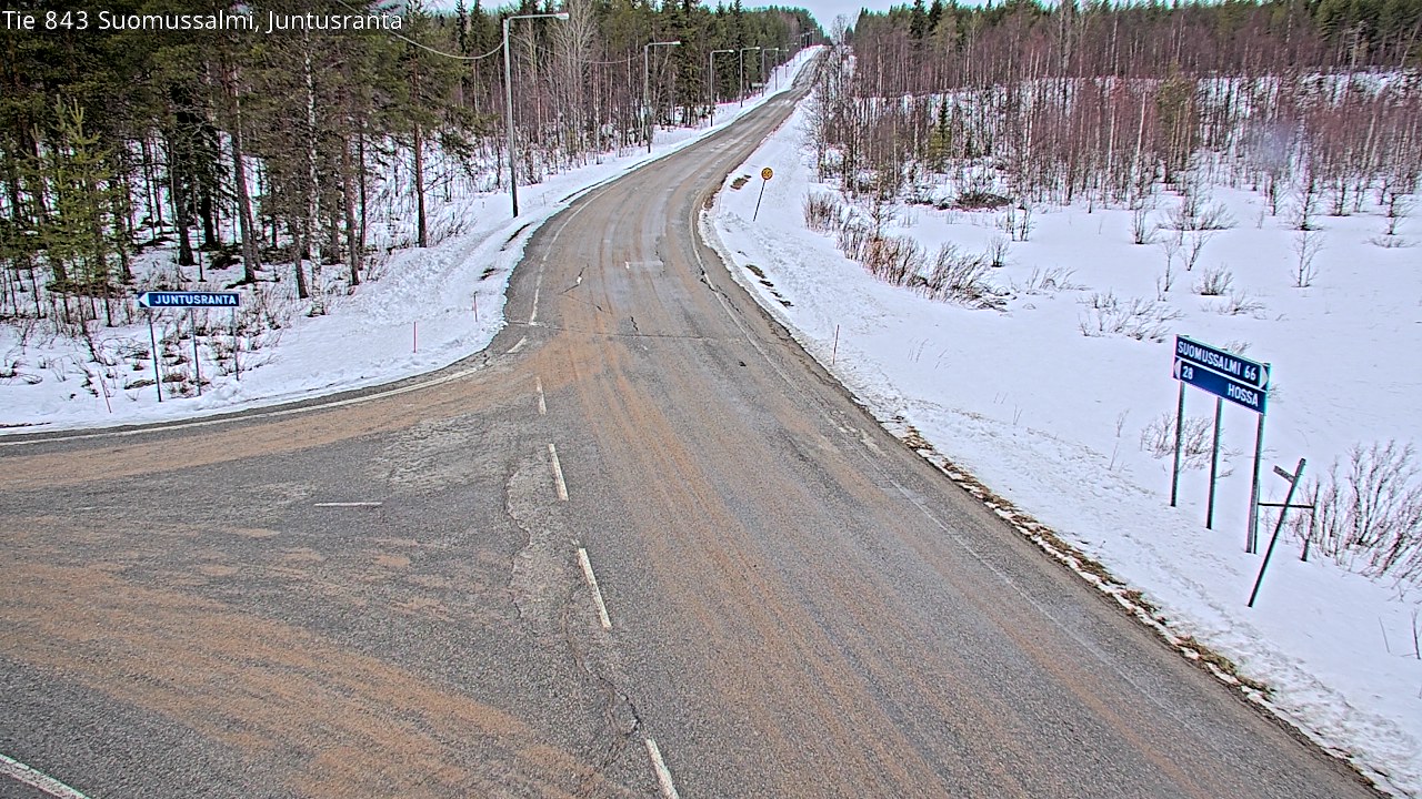 Weather Camera Image Road 843 Suomussalmi, Juntusranta, Suomussalmi, Kainuu