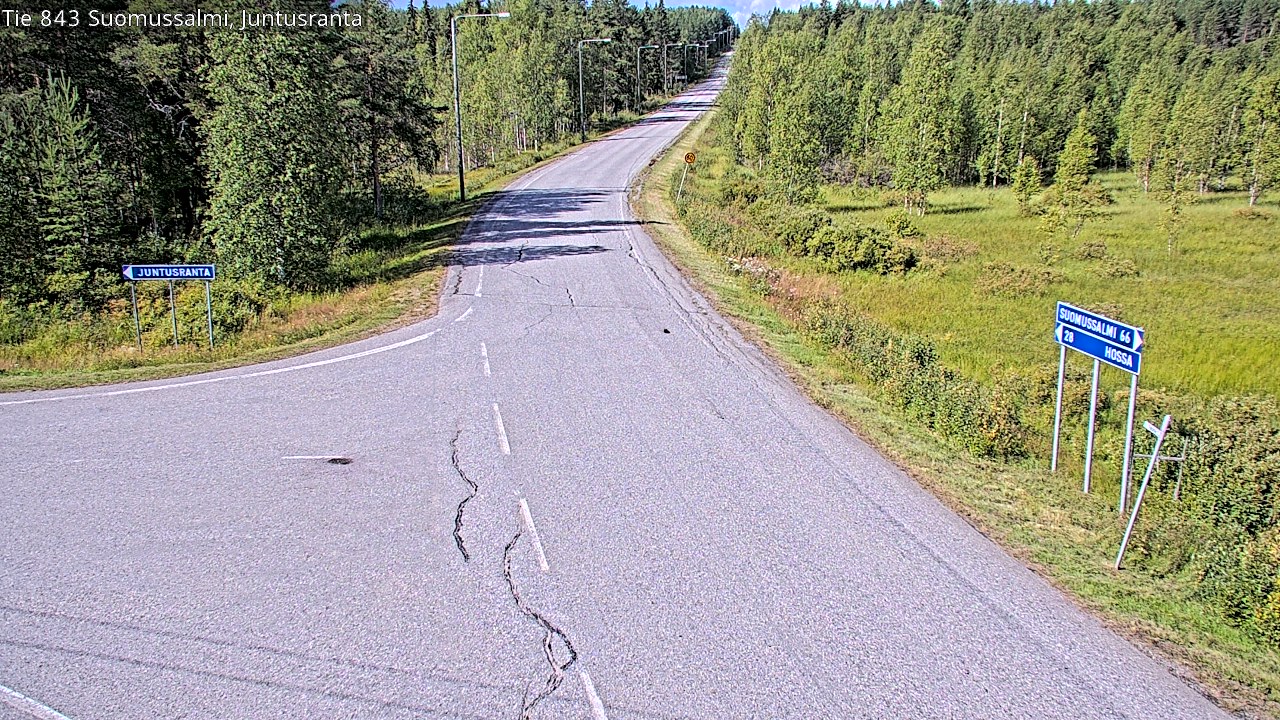 Weather Camera Image Road 843 Suomussalmi, Juntusranta, Suomussalmi, Kainuu