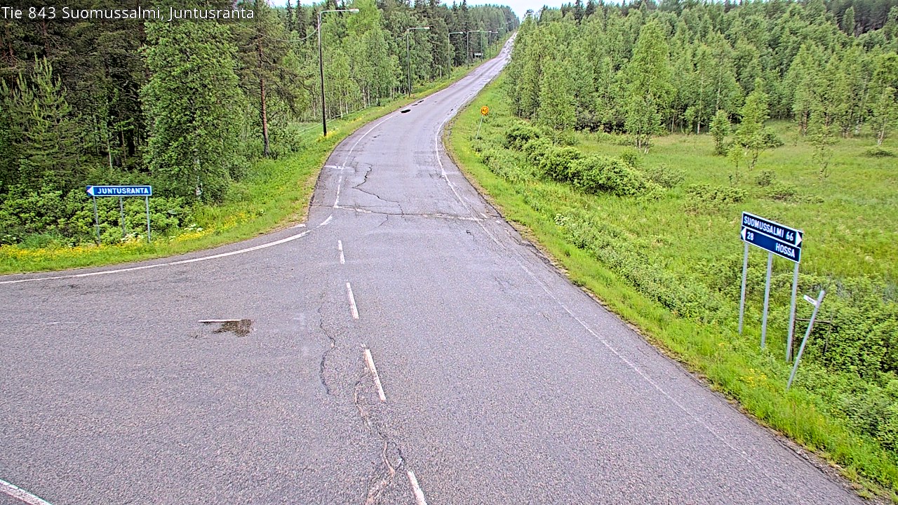 Weather Camera Image Road 843 Suomussalmi, Juntusranta, Suomussalmi, Kainuu