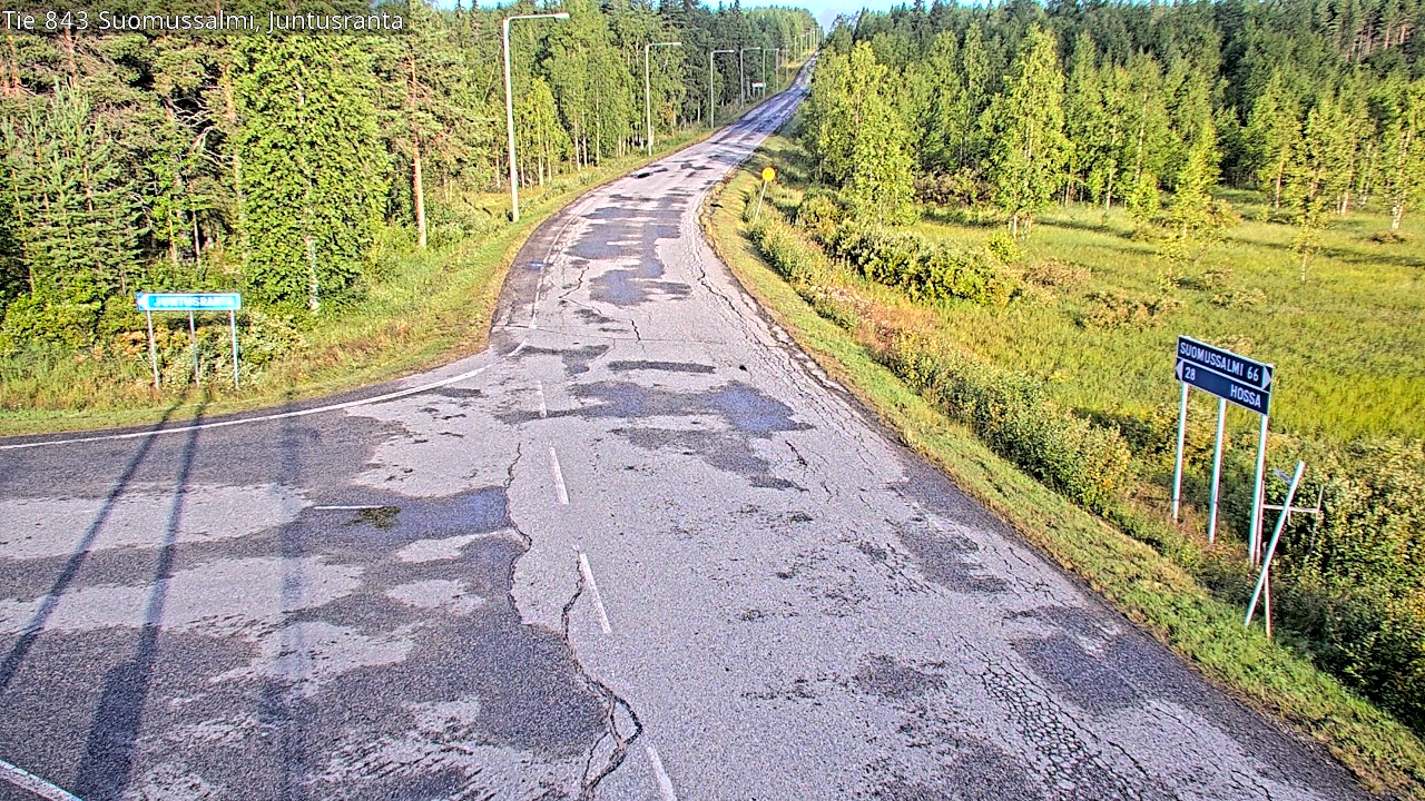 Weather Camera Image Väg 843 Suomussalmi, Juntusranta, Suomussalmi, Kainuu
