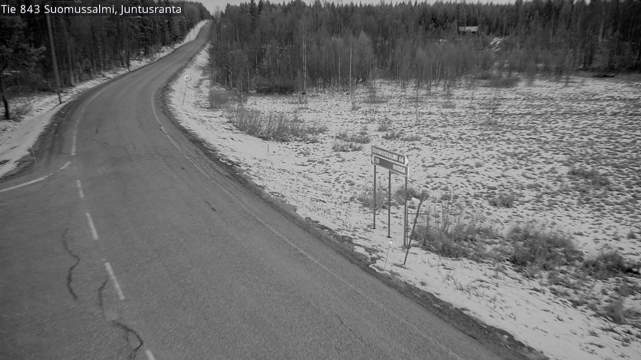 Weather Camera Image Väg 843 Suomussalmi, Juntusranta, Suomussalmi, Kainuu