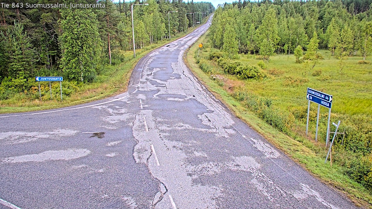 Weather Camera Image Väg 843 Suomussalmi, Juntusranta, Suomussalmi, Kainuu
