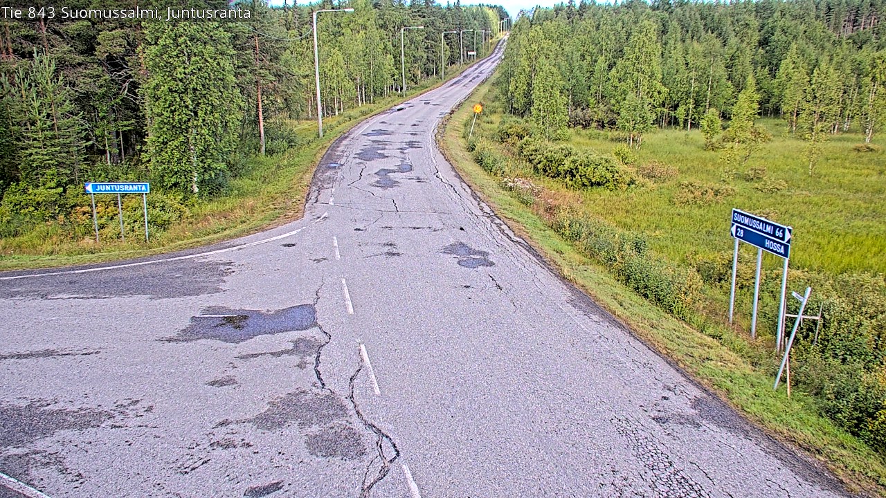 Weather Camera Image Väg 843 Suomussalmi, Juntusranta, Suomussalmi, Kainuu
