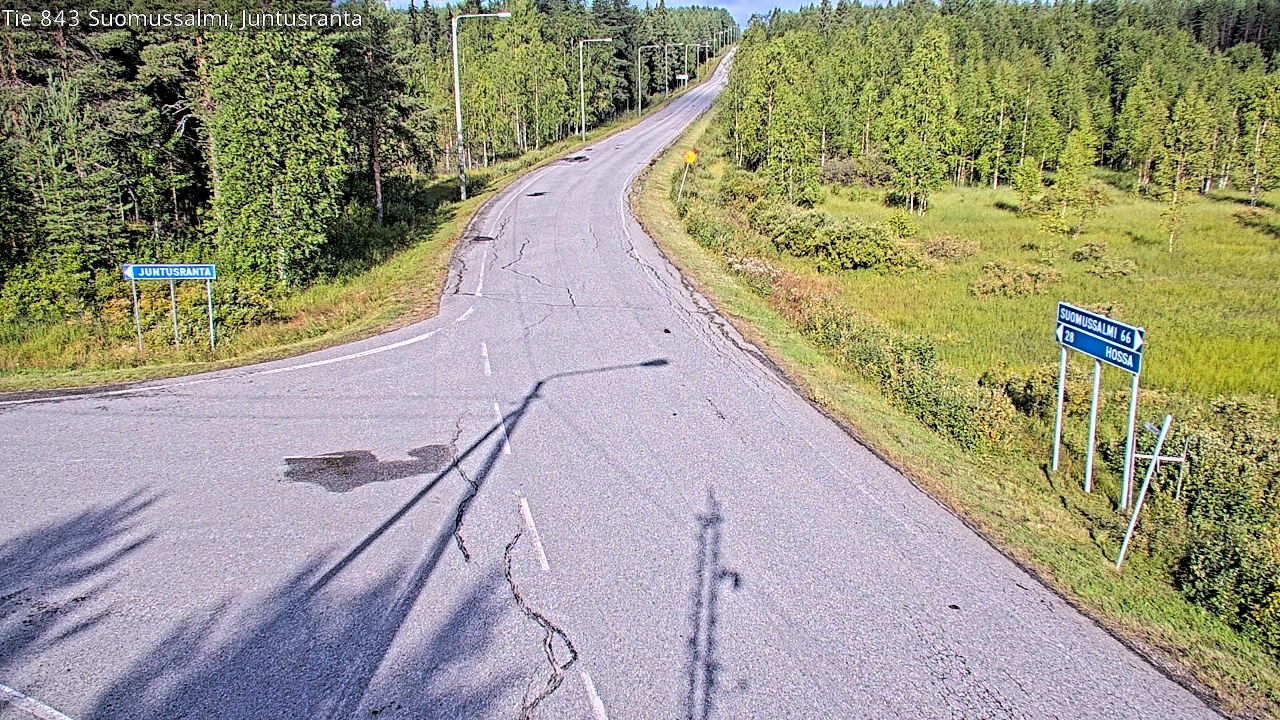 Weather Camera Image Väg 843 Suomussalmi, Juntusranta, Suomussalmi, Kainuu