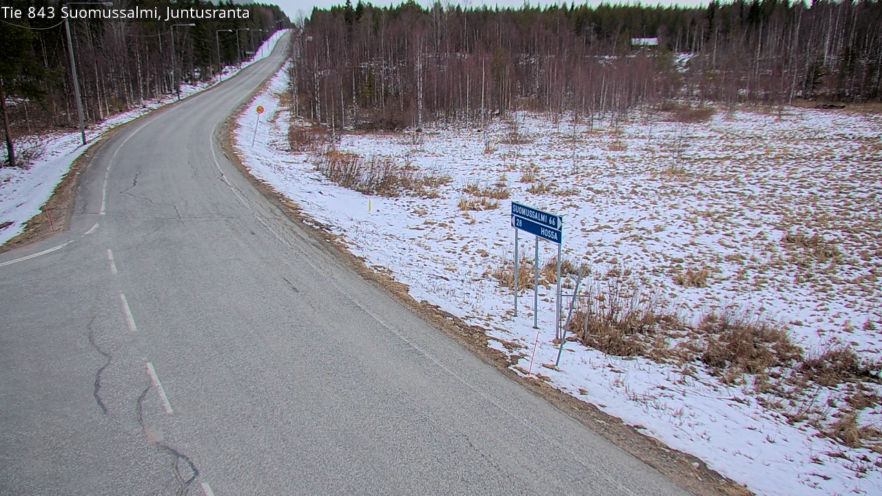 Weather Camera Image Road 843 Suomussalmi, Juntusranta, Suomussalmi, Kainuu