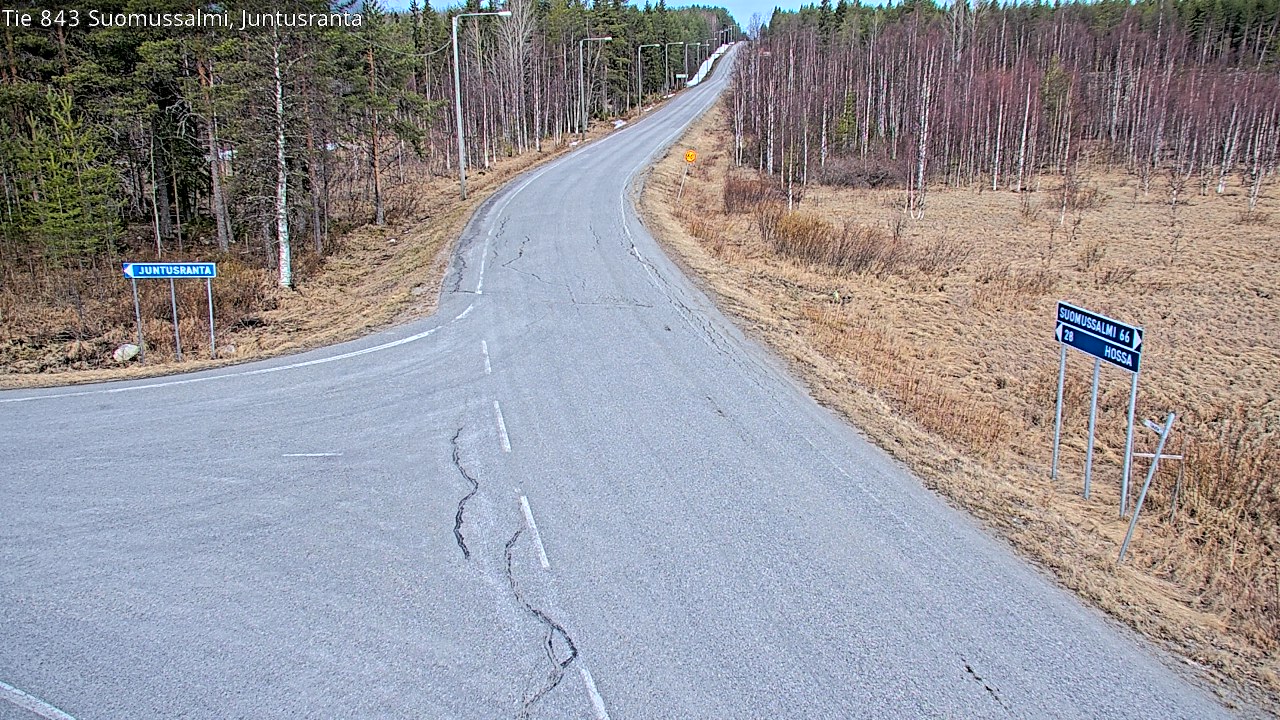 Weather Camera Image Road 843 Suomussalmi, Juntusranta, Suomussalmi, Kainuu