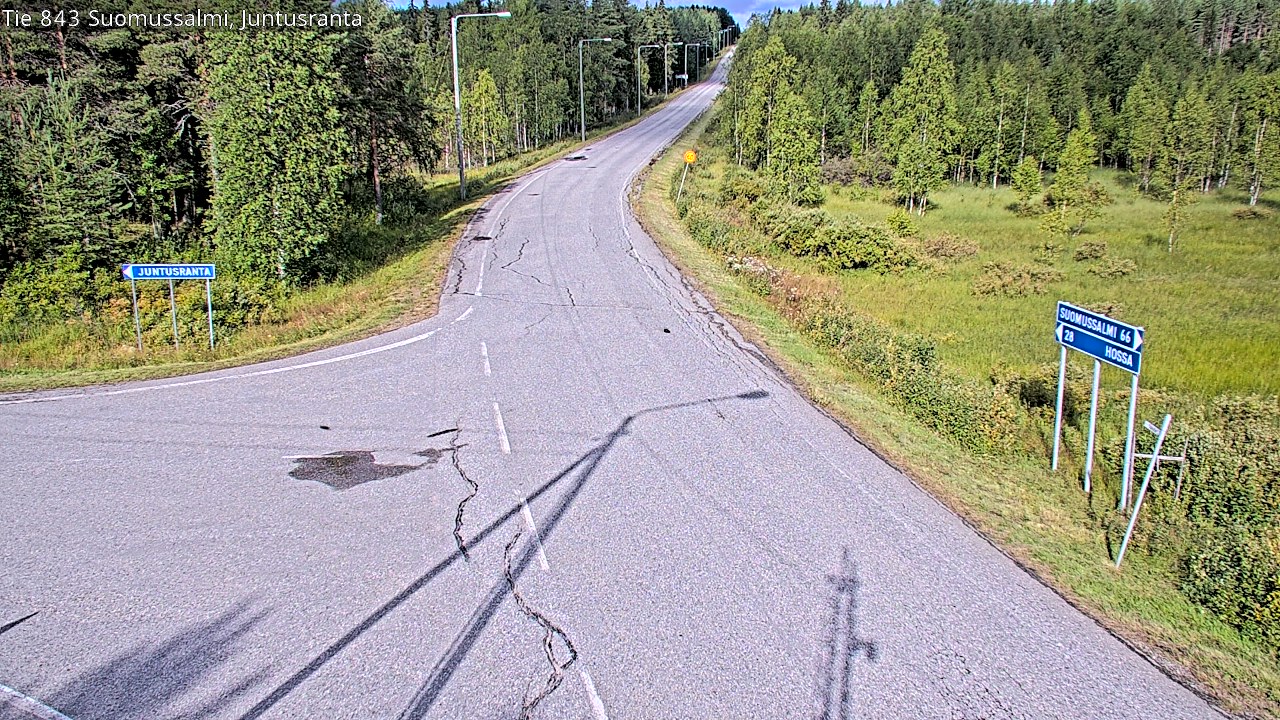 Weather Camera Image Väg 843 Suomussalmi, Juntusranta, Suomussalmi, Kainuu