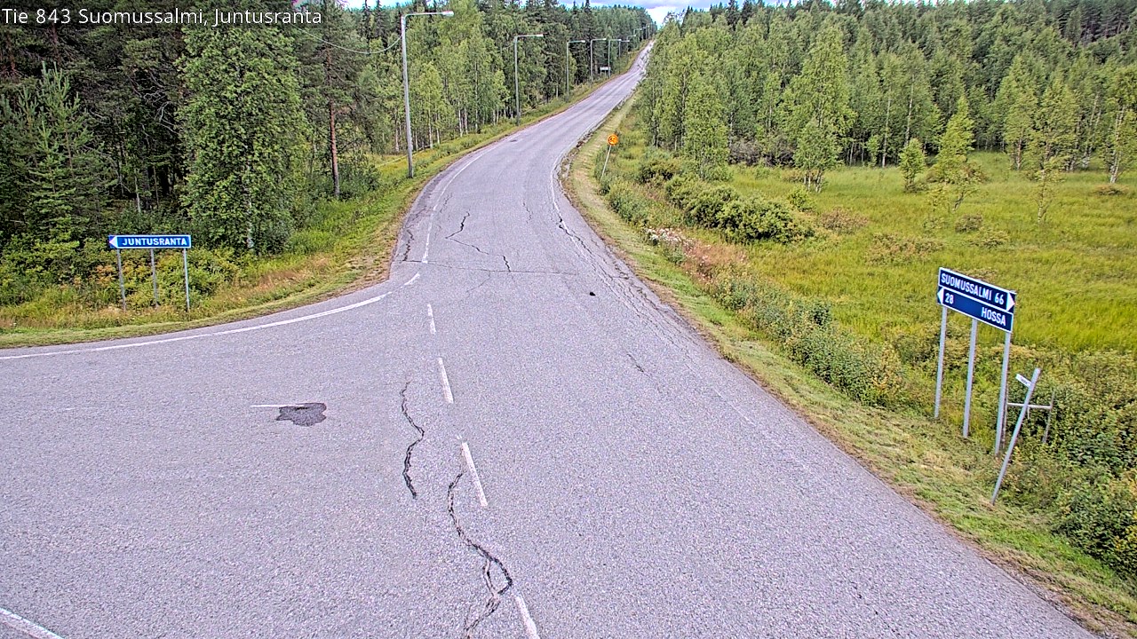 Weather Camera Image Väg 843 Suomussalmi, Juntusranta, Suomussalmi, Kainuu