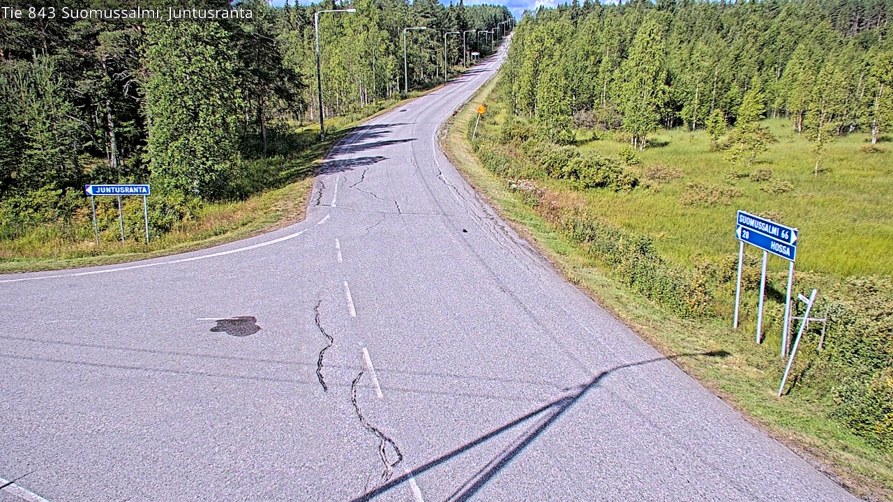 Weather Camera Image Väg 843 Suomussalmi, Juntusranta, Suomussalmi, Kainuu