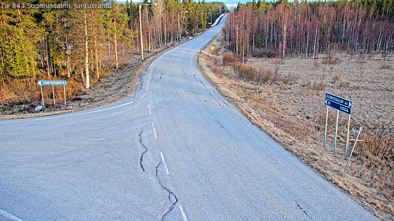 Weather Camera Image Road 843 Suomussalmi, Juntusranta, Suomussalmi, Kainuu
