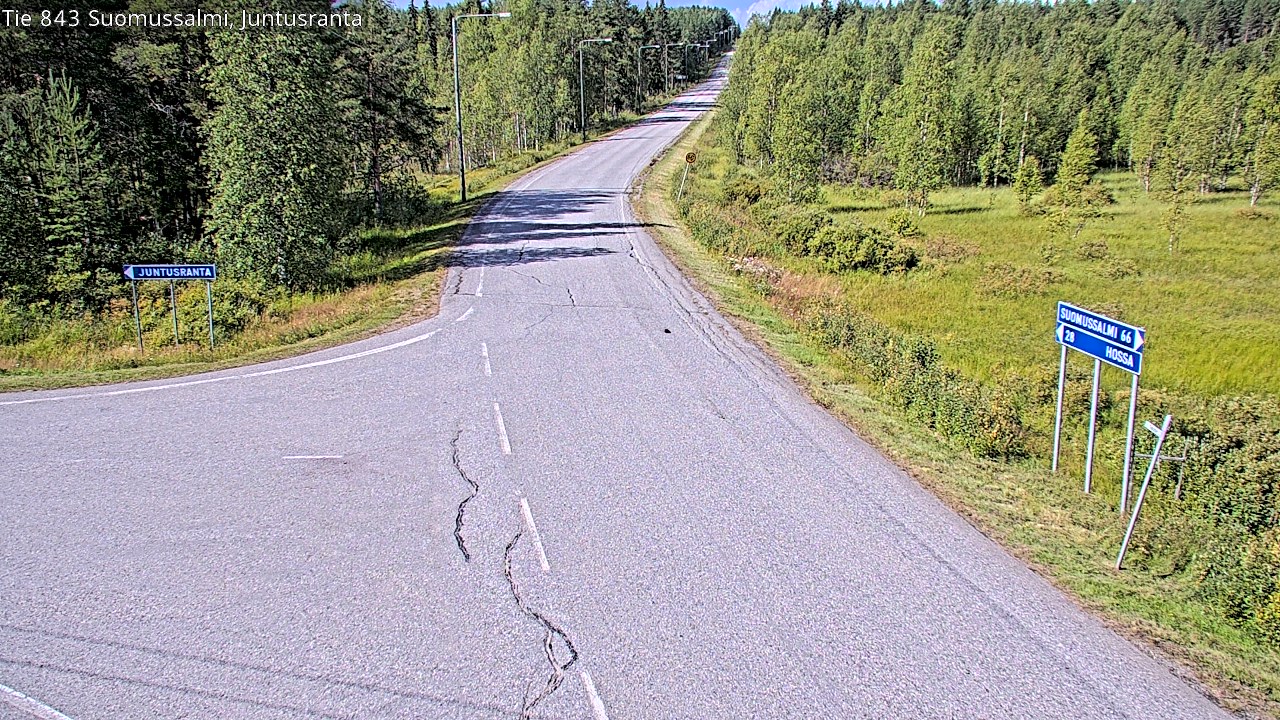 Weather Camera Image Road 843 Suomussalmi, Juntusranta, Suomussalmi, Kainuu
