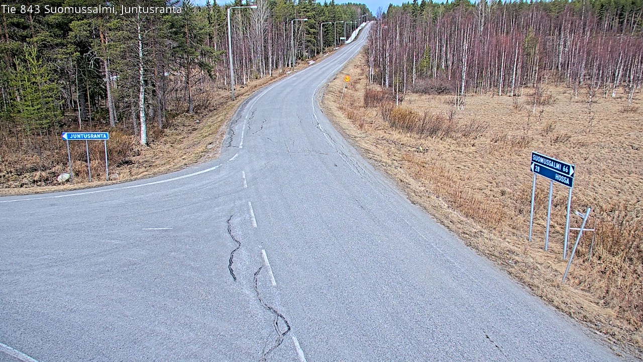 Weather Camera Image Road 843 Suomussalmi, Juntusranta, Suomussalmi, Kainuu
