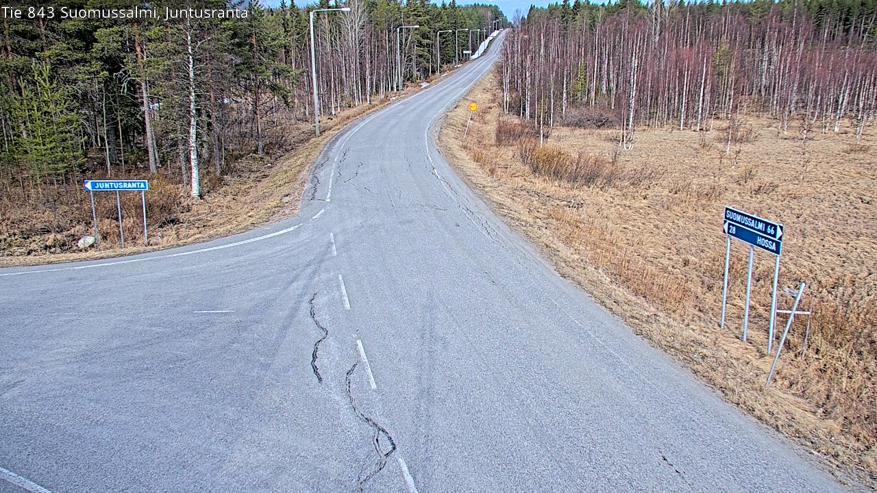 Weather Camera Image Road 843 Suomussalmi, Juntusranta, Suomussalmi, Kainuu