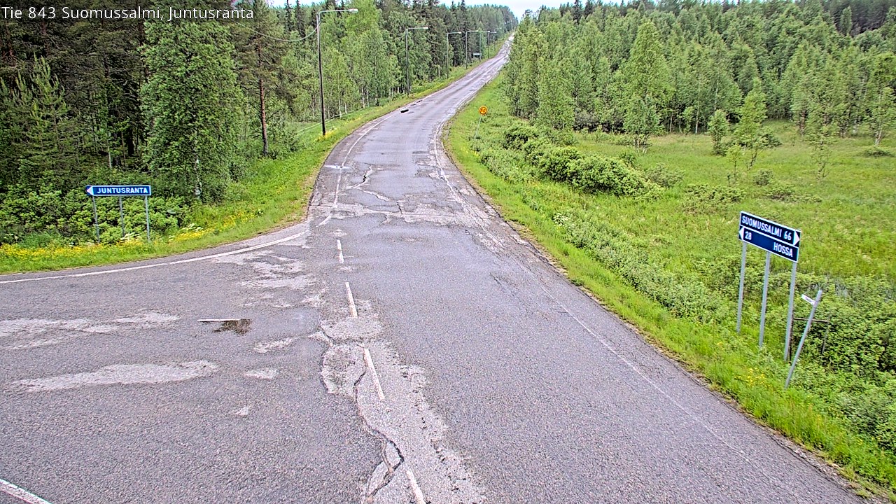 Weather Camera Image Väg 843 Suomussalmi, Juntusranta, Suomussalmi, Kainuu