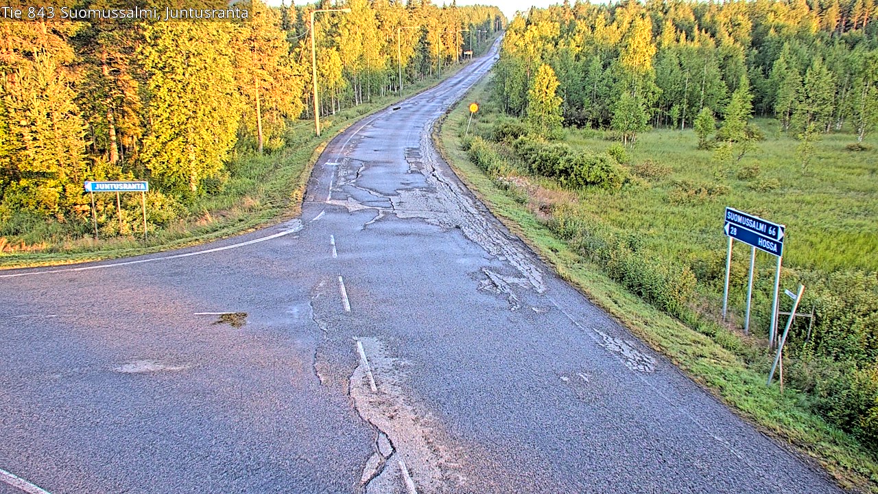 Kelikamerat Kuva Tie 843 Suomussalmi, Juntusranta, Suomussalmi, Kainuu