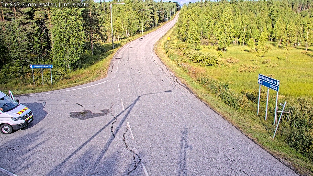 Weather Camera Image Väg 843 Suomussalmi, Juntusranta, Suomussalmi, Kainuu