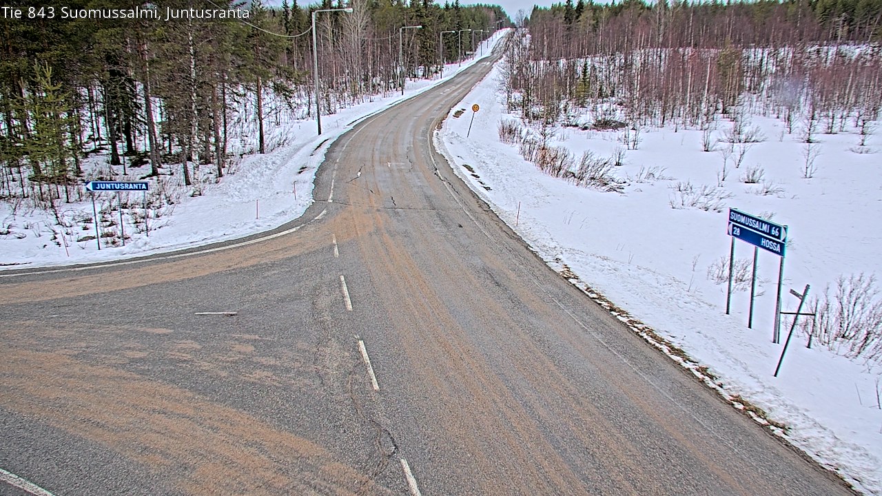 Weather Camera Image Road 843 Suomussalmi, Juntusranta, Suomussalmi, Kainuu