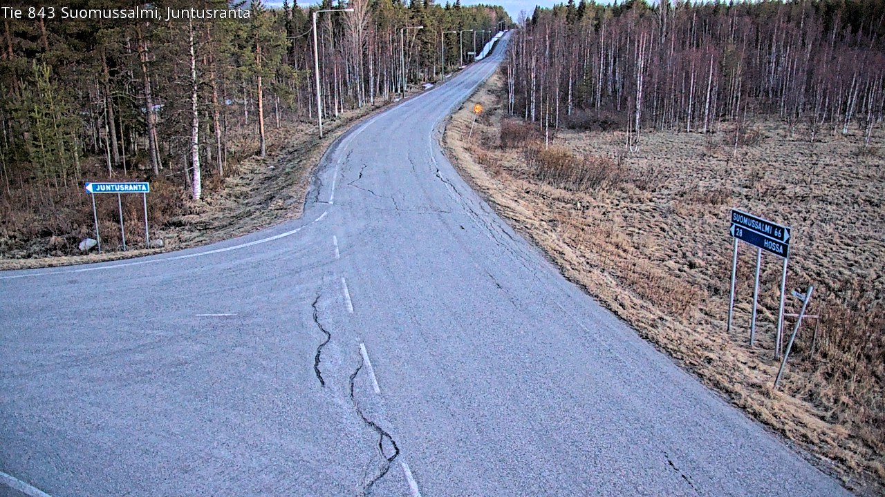 Weather Camera Image Road 843 Suomussalmi, Juntusranta, Suomussalmi, Kainuu