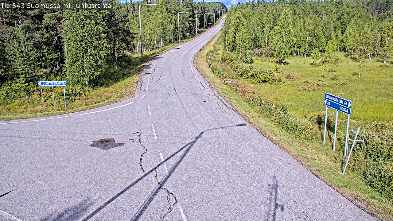 Weather Camera Image Väg 843 Suomussalmi, Juntusranta, Suomussalmi, Kainuu