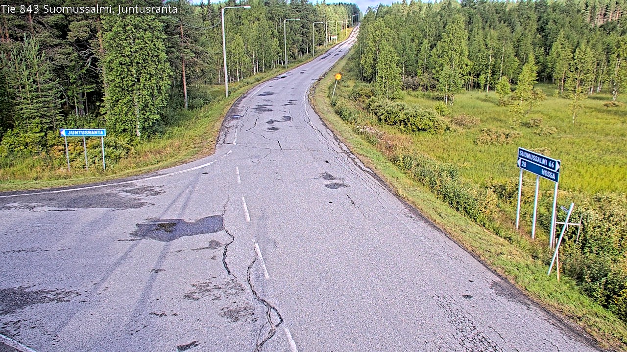 Weather Camera Image Väg 843 Suomussalmi, Juntusranta, Suomussalmi, Kainuu