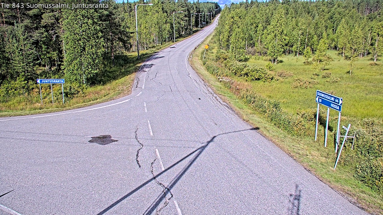Weather Camera Image Väg 843 Suomussalmi, Juntusranta, Suomussalmi, Kainuu