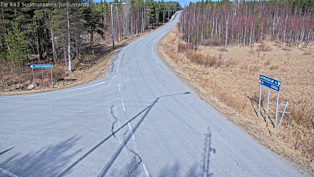 Weather Camera Image Road 843 Suomussalmi, Juntusranta, Suomussalmi, Kainuu