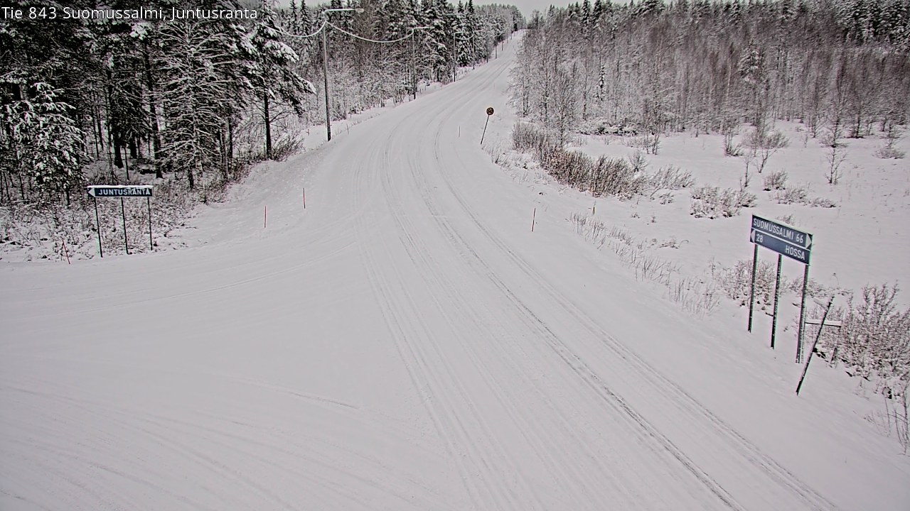 Weather Camera Image Road 843 Suomussalmi, Juntusranta, Suomussalmi, Kainuu