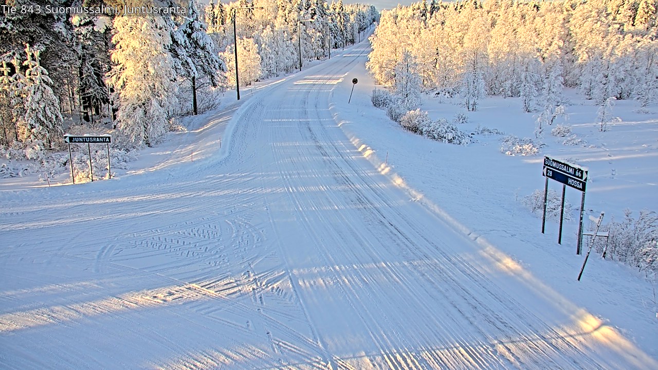 Weather Camera Image Road 843 Suomussalmi, Juntusranta, Suomussalmi, Kainuu