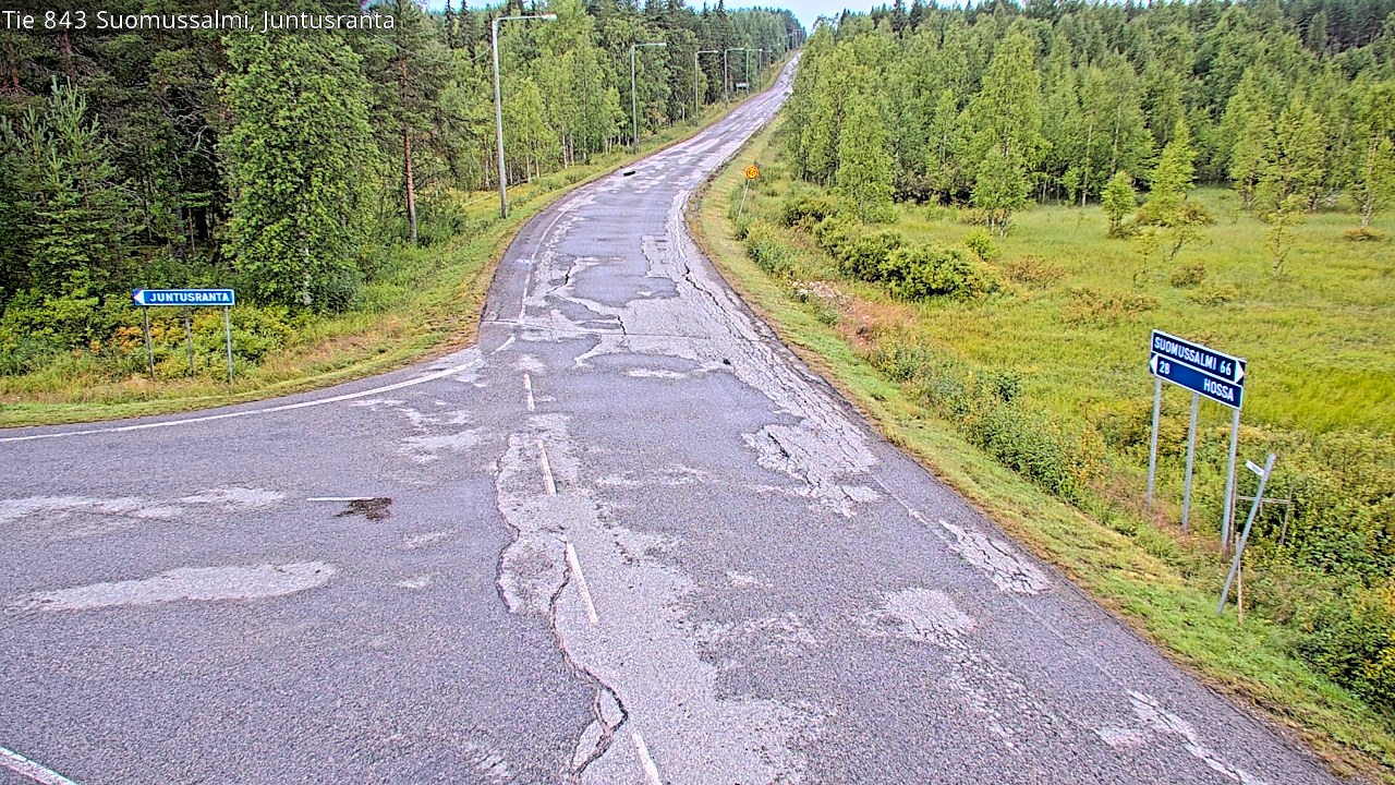 Weather Camera Image Väg 843 Suomussalmi, Juntusranta, Suomussalmi, Kainuu