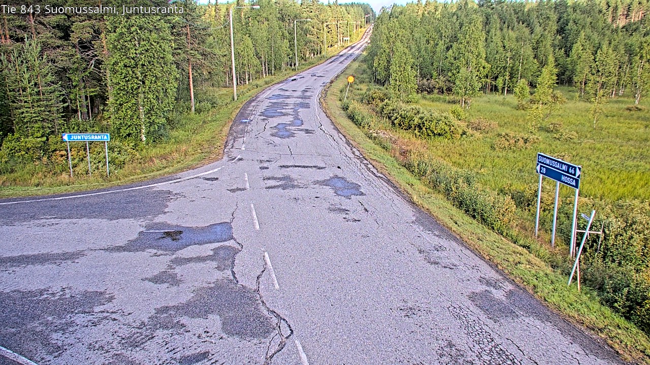 Weather Camera Image Väg 843 Suomussalmi, Juntusranta, Suomussalmi, Kainuu