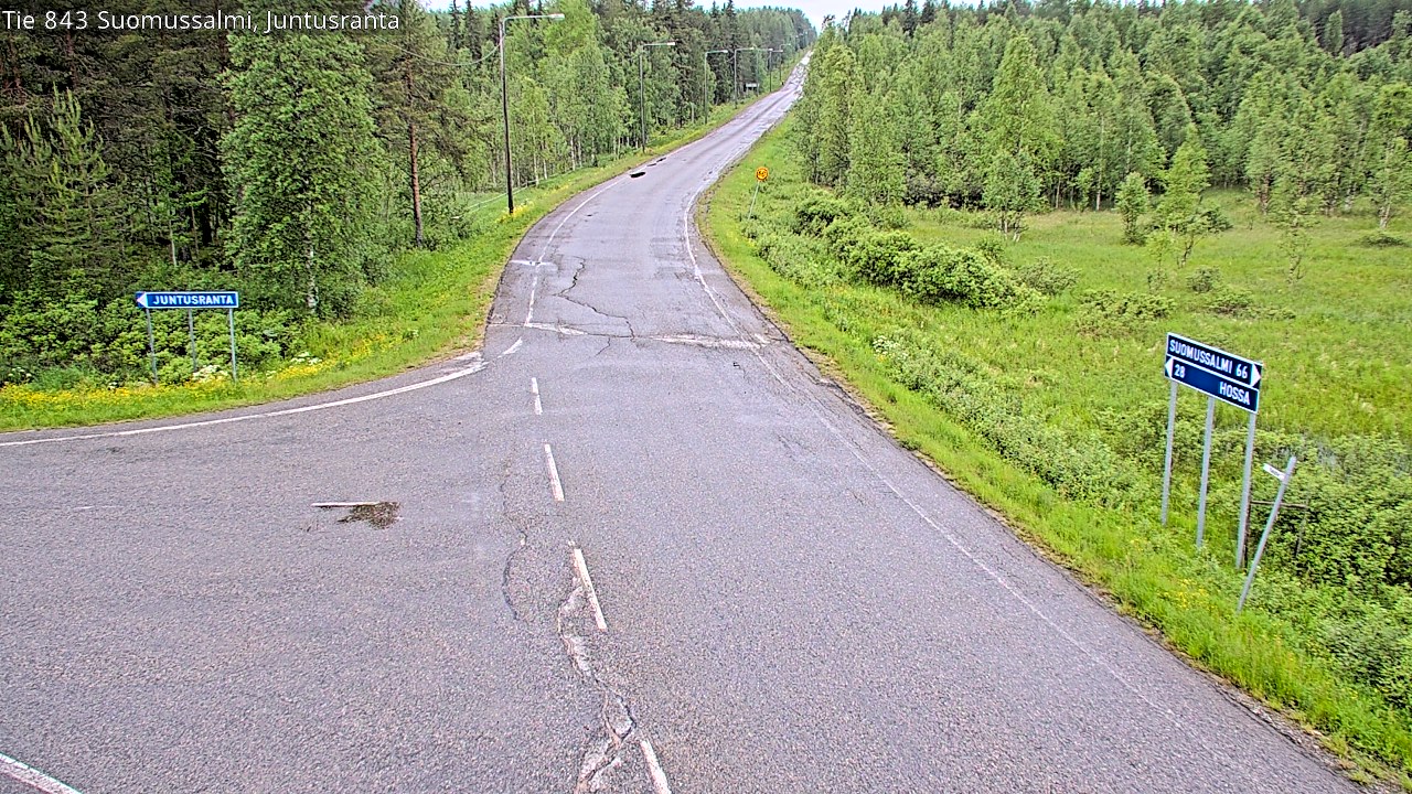 Weather Camera Image Väg 843 Suomussalmi, Juntusranta, Suomussalmi, Kainuu