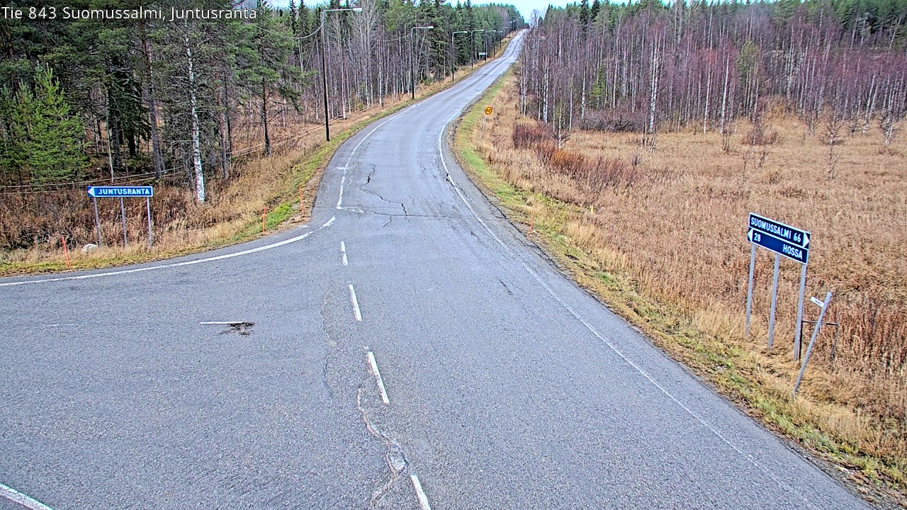 Weather Camera Image Väg 843 Suomussalmi, Juntusranta, Suomussalmi, Kainuu